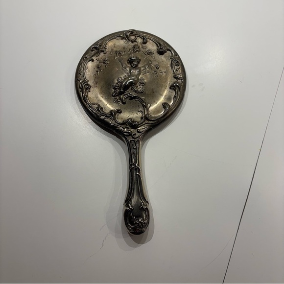 Silver Cherub Vanity Mirror Set - Picture 2 of 6